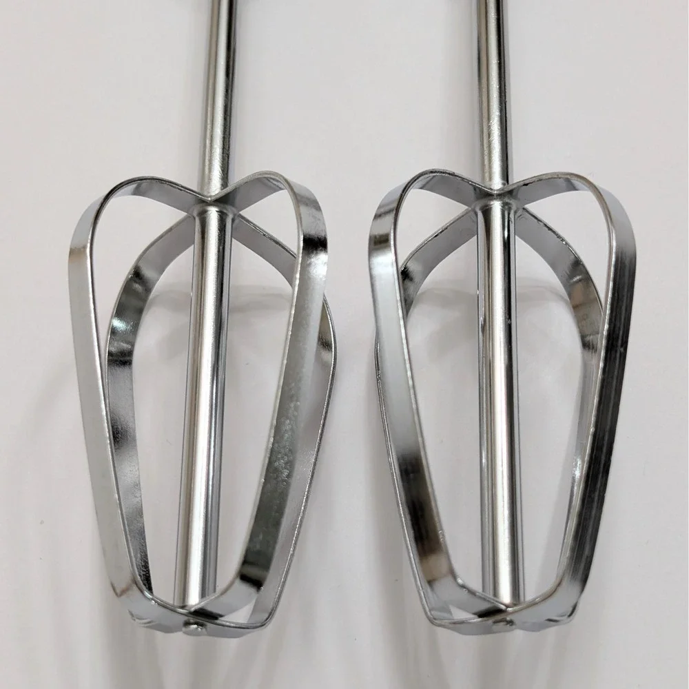 Universal Hand Mixer Replacement Beaters Set of 2 Chrome Metal 7 Inch Notched